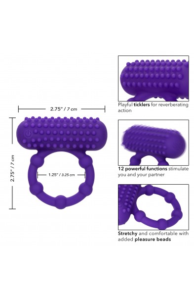 Silicone Rechargeable 5 Bead Maximus Ring - Purple