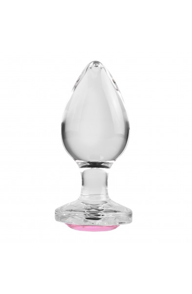 Pink Gem Glass Plug - Small - Pink