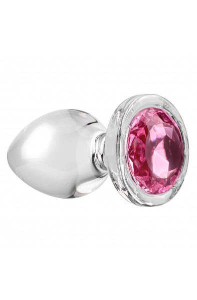 Pink Gem Glass Plug - Small - Pink