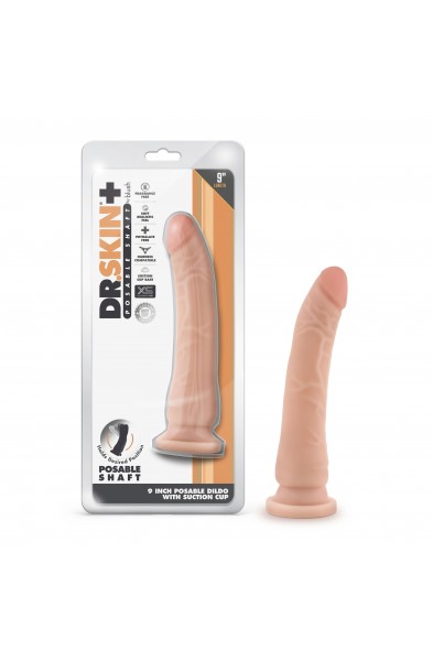 Dr. Skin Plus - 9 Inch Posable Dildo - Vanilla