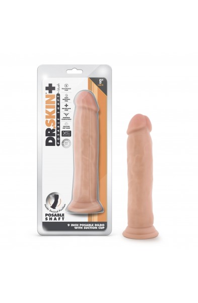 Dr. Skin Plus - 9 Inch Posable Thick Dildo - Vanilla