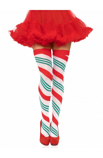 Holiday Ribbon Thigh High - Swirl