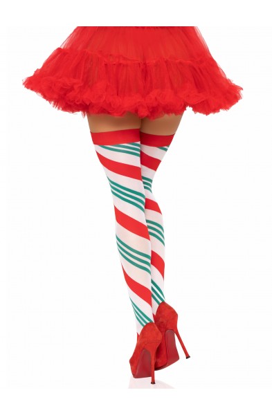 Holiday Ribbon Thigh High - Swirl