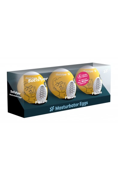 3 Pc Set Masturbator Egg - Fierce - Yellow