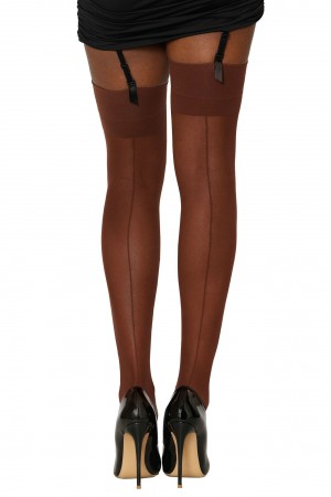 Seam Back Thigh High - One Size - Espresso