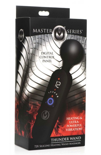 Thunder Wand 72x Silicone Heating Wand Massager - Black