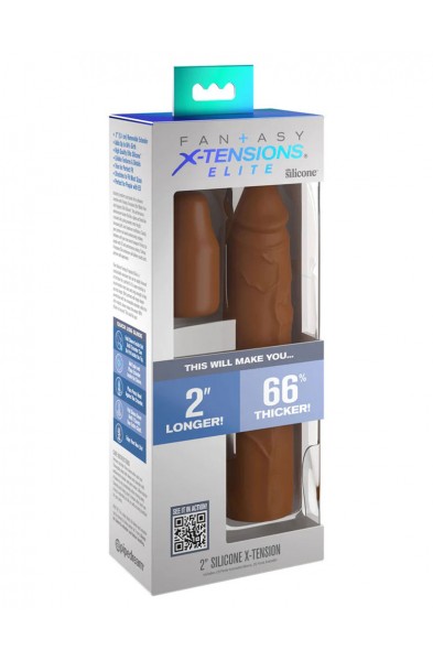Fantasy X-Tensions Elite 8 Inch Sleeve With 2 Inch Plug - Tan