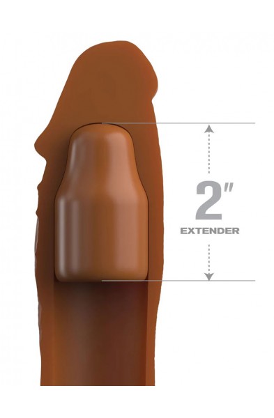 Fantasy X-Tensions Elite 8 Inch Sleeve With 2 Inch Plug - Tan