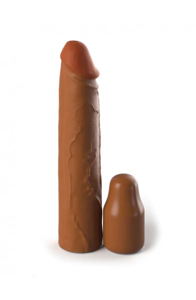 Fantasy X-Tensions Elite 8 Inch Sleeve With 2 Inch Plug - Tan
