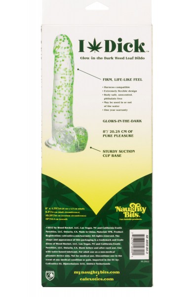Naughty Bits I Leaf Dick Glow-in-the-Dark Weed  Leaf Dildo - Glow in the Dark