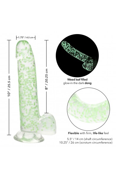 Naughty Bits I Leaf Dick Glow-in-the-Dark Weed  Leaf Dildo - Glow in the Dark
