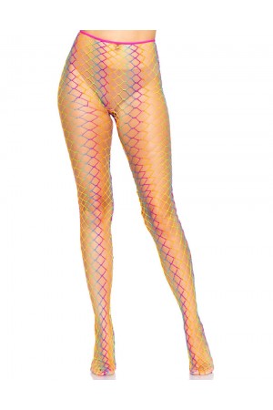 Ombre Rainbow Woven Net Tights - One Size -  Rainbow