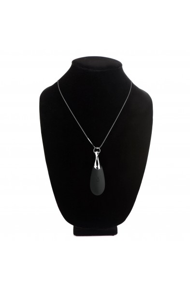 10x Vibrating Silicone Teardrop Necklace - Black