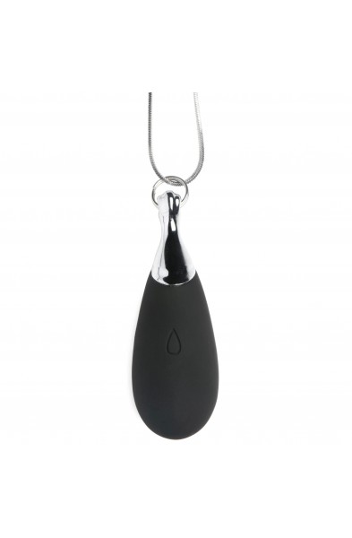 10x Vibrating Silicone Teardrop Necklace - Black