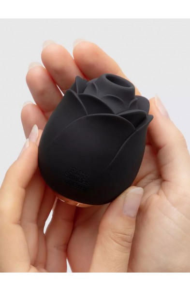 Fifty Shades of Grey Black Rose Silicone Clitoral Suction Stimulator - Black