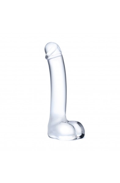 7 Inch Realistic Curved Glass G-Spot Dildo - Clear