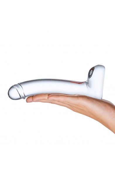 7 Inch Realistic Curved Glass G-Spot Dildo - Clear