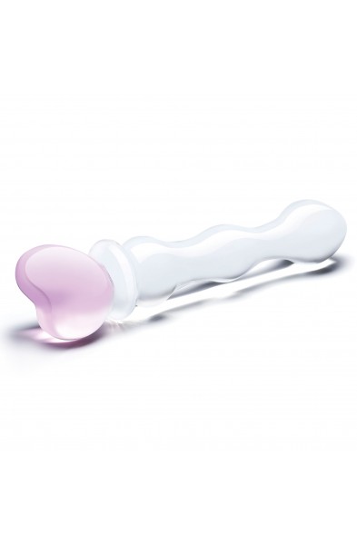8 Inch Sweetheart Glass Dildo - Pink/clear