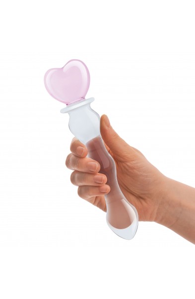8 Inch Sweetheart Glass Dildo - Pink/clear