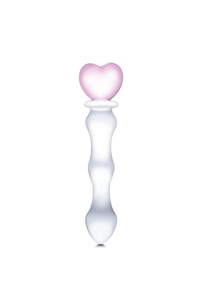 8 Inch Sweetheart Glass Dildo - Pink/clear