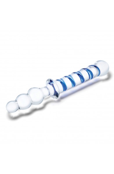 10 Inch Twister Dual-Ended Dildo - Clear/blue