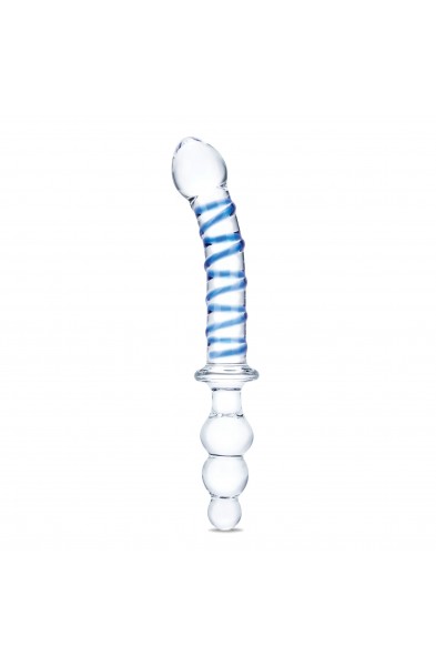 10 Inch Twister Dual-Ended Dildo - Clear/blue