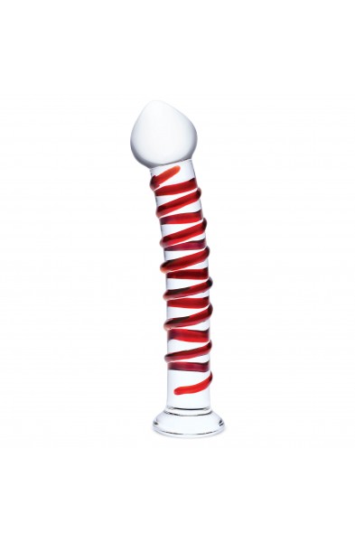 10 Inch Mr. Swirly Dildo - Red/clear