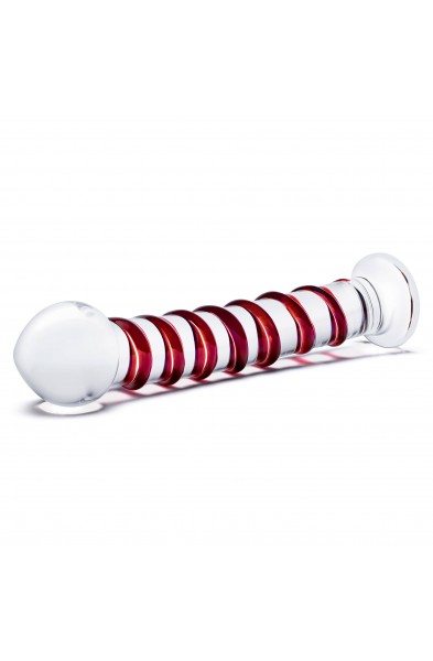 10 Inch Mr. Swirly Dildo - Red/clear