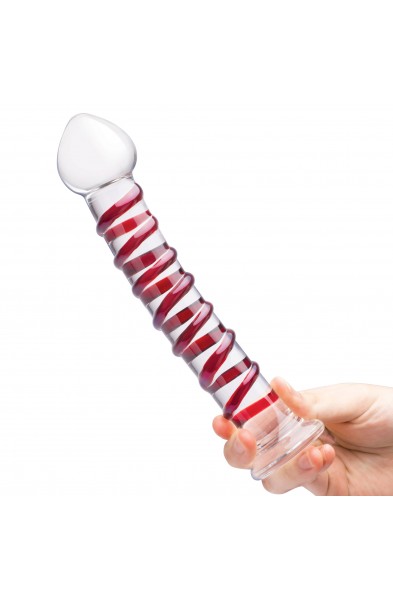 10 Inch Mr. Swirly Dildo - Red/clear
