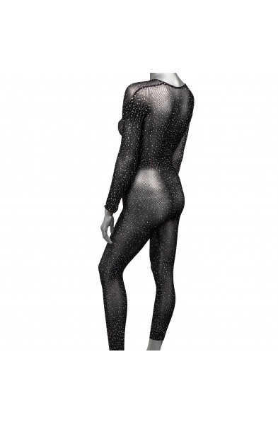 Radiance Crotchless Full Body Suit - Queen - Black