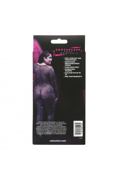 Radiance Crotchless Full Body Suit - Queen - Black
