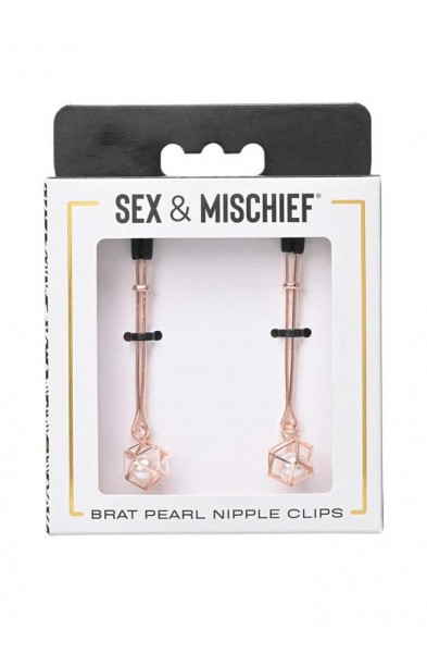 Brat Pearl Nipple Clips - Rose Gold