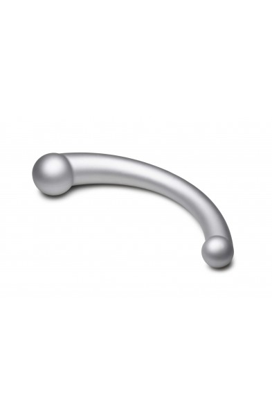 10x Vibra-Crescent Silicone Dual Ended Dildo -  Silver