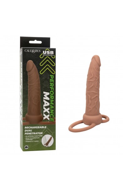 Performance Maxx Rechargeable Dual Penetrator -  Brown