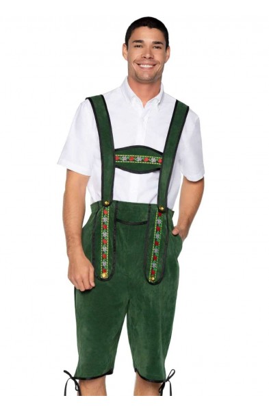Men's Beerfest Lederhosen Oktoberfest Costume -  X-Large - Green
