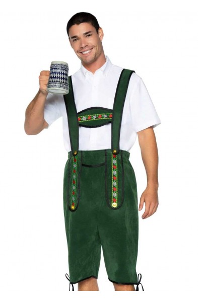 Men's Beerfest Lederhosen Oktoberfest Costume -  X-Large - Green