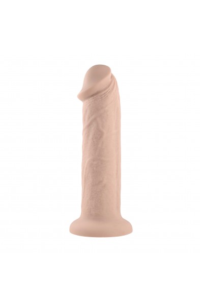 7 Inch Girthy Vibrating Dong - Light