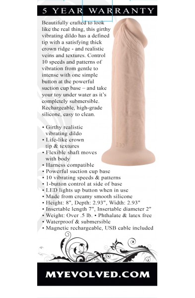 7 Inch Girthy Vibrating Dong - Light