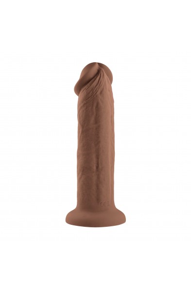 7 Inch Girthy Vibrating Dong - Dark