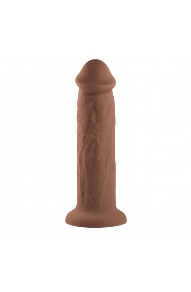 7 Inch Girthy Vibrating Dong - Dark