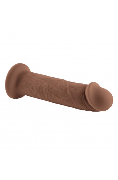 7 Inch Girthy Vibrating Dong - Dark