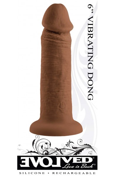 6 Inch Girthy Vibrating Dong - Dark