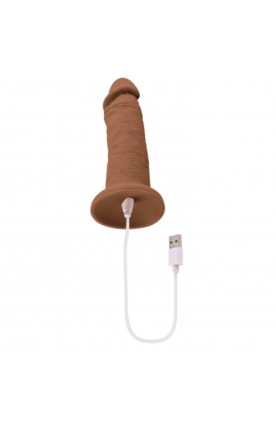 6 Inch Girthy Vibrating Dong - Dark
