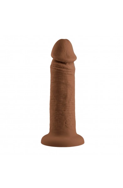 6 Inch Girthy Vibrating Dong - Dark