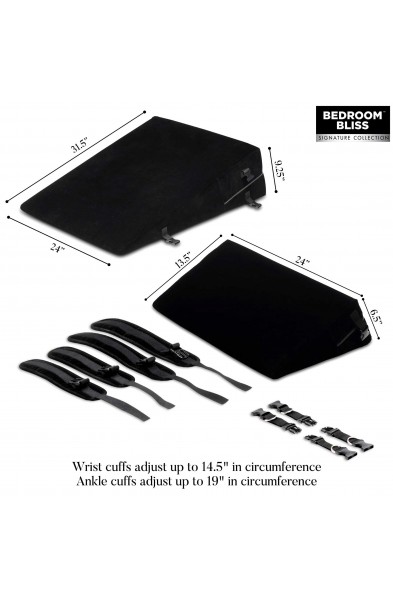 Bondage Cushion Set Bondage Foam Wedge Pillow Set  - Black