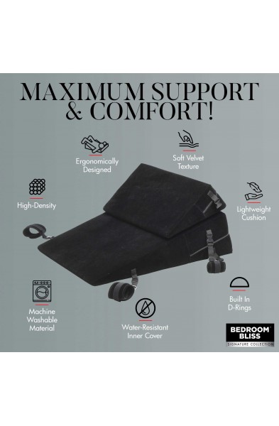 Bondage Cushion Set Bondage Foam Wedge Pillow Set  - Black