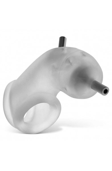 Airlock Electro Air-Lite Vented Chastity With Two  4mm Contacts - Clear Ice