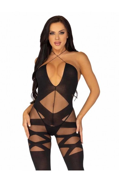 Feels Like Love Opaque Bodystocking - One Size -  Black