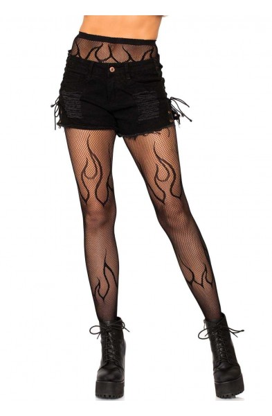 Flame Net Tights - One Size - Black