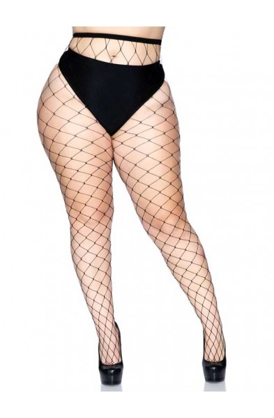Fence Net Pantyhose - Queen - Black